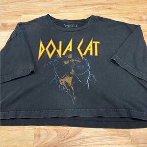 Abercrombie & Fitch Stonewashed Black Graphic Crop Top - Doja Cat